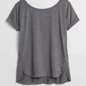 GapFit Breathe roll sleeve athleisure top